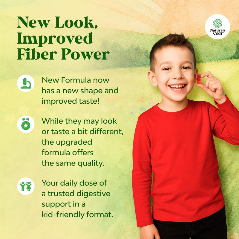 High Prebiotic Fiber Gummies for Kids - Dietary Fiber Supplements for Digestion & Constipation - Chicory Root Kids Immune Gummies - Non-GMO & Vegan Digestive Nutritional Supplements - 60 Count 60 Count (Pack of 1)