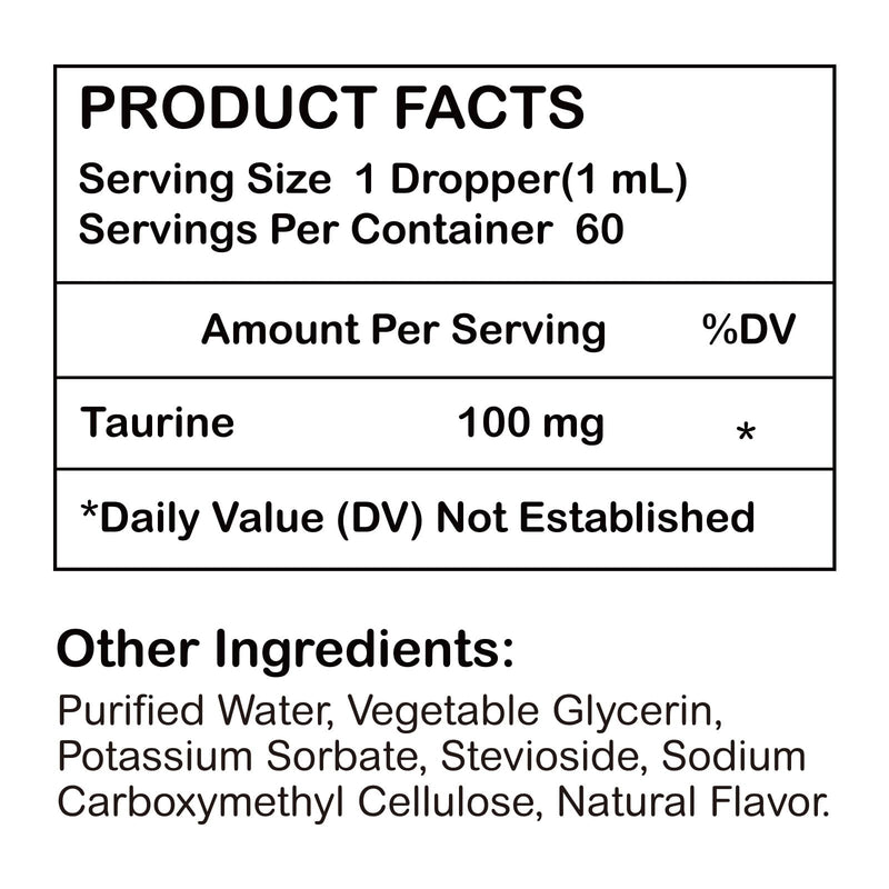 Taurine Drops for Cats – Liquid Taurine Supplement for Eyesight, Heart, Muscle & Immune Support, Promotes Digestion & Absorption, Essential Amino Acid for Daily Vitality & Wellness – 2 fl oz