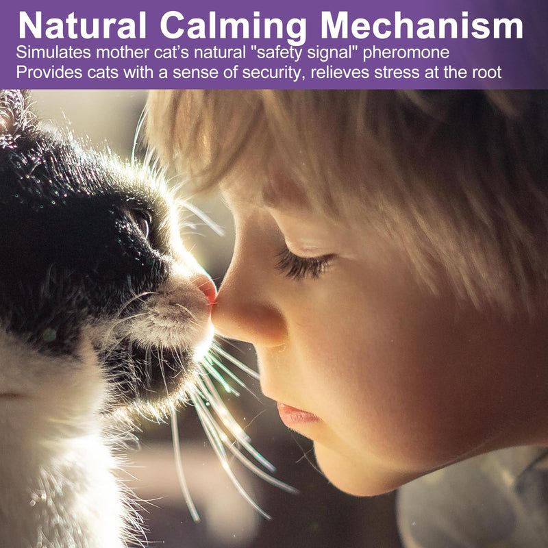 Cat Calming Pheromone Diffuser, 4 Refills 48ml & 2 Diffusers, 120 Days Long-Lasting, Relieve Anxiety, Reduce Fighting, Spraying & Scratching, Safe for Cats Kittens & Humans 1