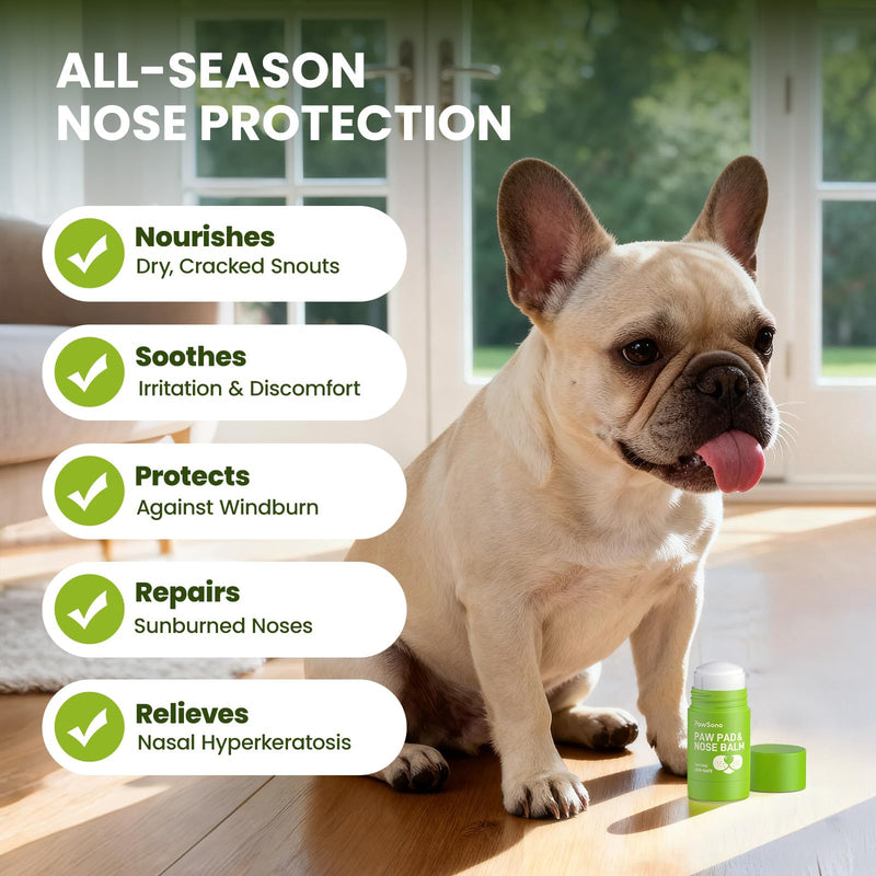 PawSono Lick-Safe Dog Paw & Nose Balm with Coconut Oil | All-Natural Moisturizer & Soother for Dry, Cracked Pads & Snout | Heat & Cold Pavement Protection Wax | Horse Hoof, Joint Care (1.3 oz 1.3 oz