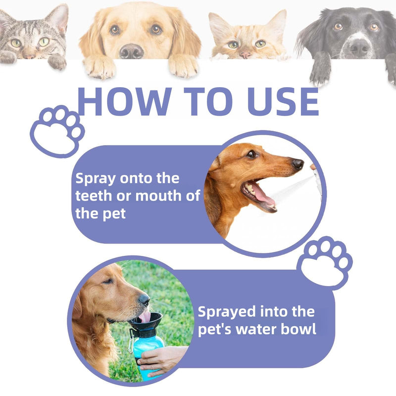 2*30ml Dog Oral Care Spray Pet Teeth Cleaning Spray,Teeth Cleaning Spray for Pets,Pet Bad Breath Removal,Pet Teeth Cleaner,Pet Breath Freshener Spray Care Cleaner,Fresh Breath & Teeth Cleaning Spray 2