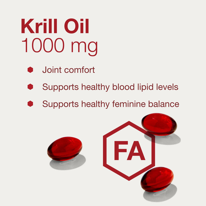 PROTOCOL FOR LIFE BALANCE Krill Oil 1,000mg - Extra Strength Krill Oil Supplement - DHA & EPA - with Astaxanthin - Support Heart, Brain, Joints - Non-GMO & Halal - 60 Softgels - BeesActive Australia