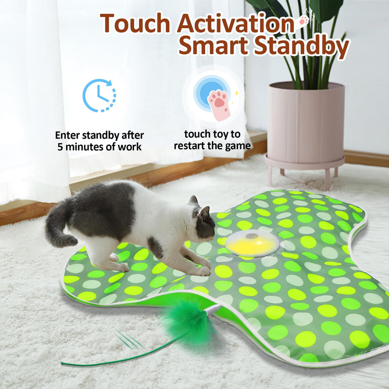 Interactive Cat Toy, Automatic Cat Toys for Indoor Cats, Hide and Seek Cat Toy with Motion Activated, Moving Feather, Chirping, USB Rechargeable - BeesActive Australia
