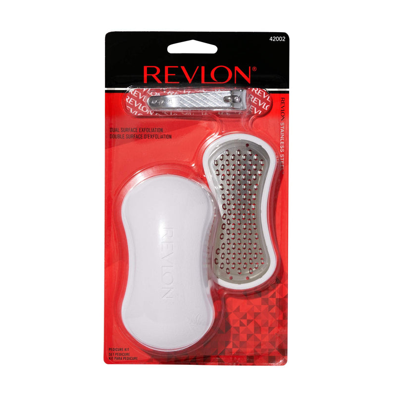 Revlon Pedicure Kit, PediExpert Foot File, Callus Remover & Nail Clipper, Nail Care Tools, Easy to Use, Stainless Steel, 3 Piece Set 1 Count (Pack of 1) - BeesActive Australia