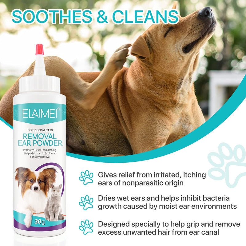 Onznoz Canker Powder for Dog Ears, Dog Ear Cleaner, Dog Ear Powder for Hair Removal, Fast-Acting Ear Powder, Prevention of Ear Infections in Dogs, Treats Ear Odor 30G - BeesActive Australia