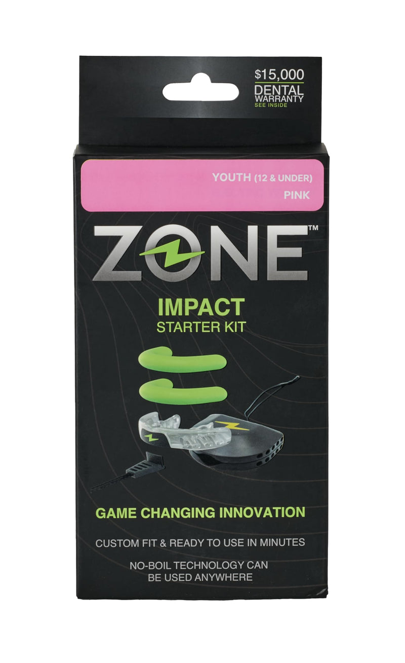 Zone Mouthguard Sports Mouth Piece Starter Kit - Comfort-Fit Mouth Piece, Replacement Putty, & Carry Case. Comfort fit in Minutes. M.O.R.A. Technology. No Boil, No Pain for Youth (Pink) Pink - BeesActive Australia