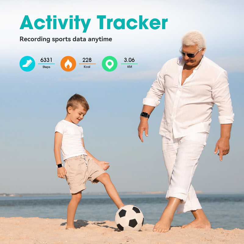 Pedometer Watch Senior Friendly No App/Phone Required, Waterproof Fitness Tracker Watch with Step Counter Calories/Sleep Tracker for Walking Running for Men Women Almond - BeesActive Australia