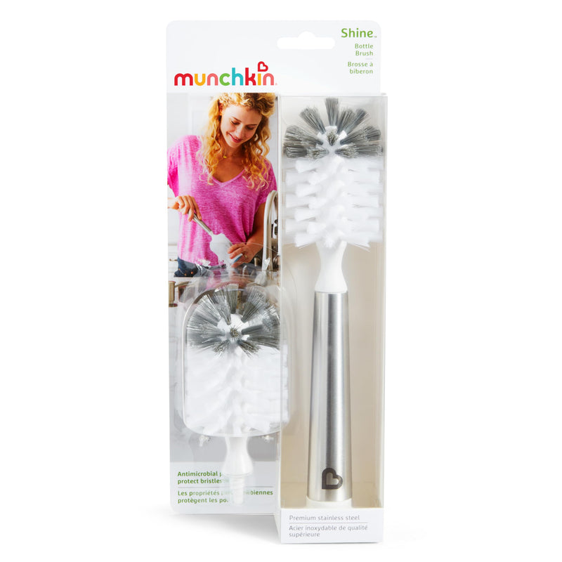 Munchkin® Shine™ Stainless Steel Bottle Brush and Refill Brush Head 110g Brush & Refill Brush Head