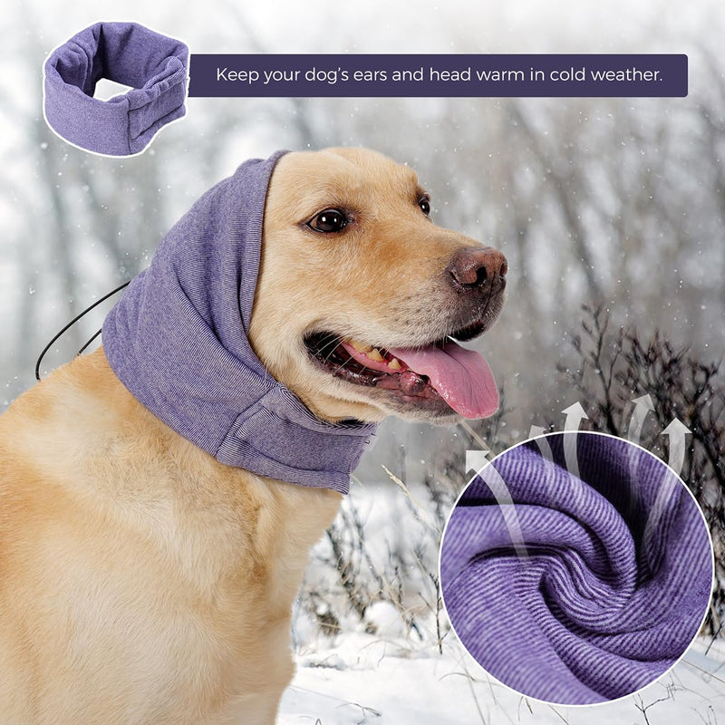 Dog Ear Muffs Hoodie Breathable Ear Warmers with Noise Reduction for Anxious Dogs in Fireworks Thunderstorm Street Noise Soft Comfort for Small Medium Dog (Purple, S) Purple