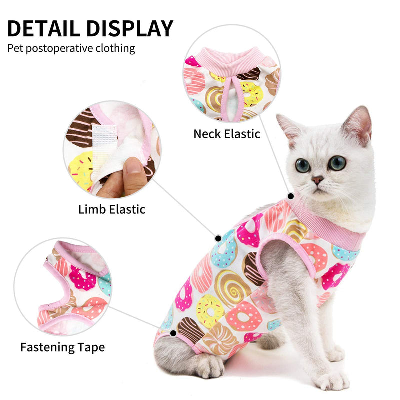 Cat Professional Surgical Recovery Suit,E-Collar Alternative for Cats Dogs,After Surgery Wear, Pajama Suit,Home Indoor Pets Clothing Doughnut XL X-Large - BeesActive Australia
