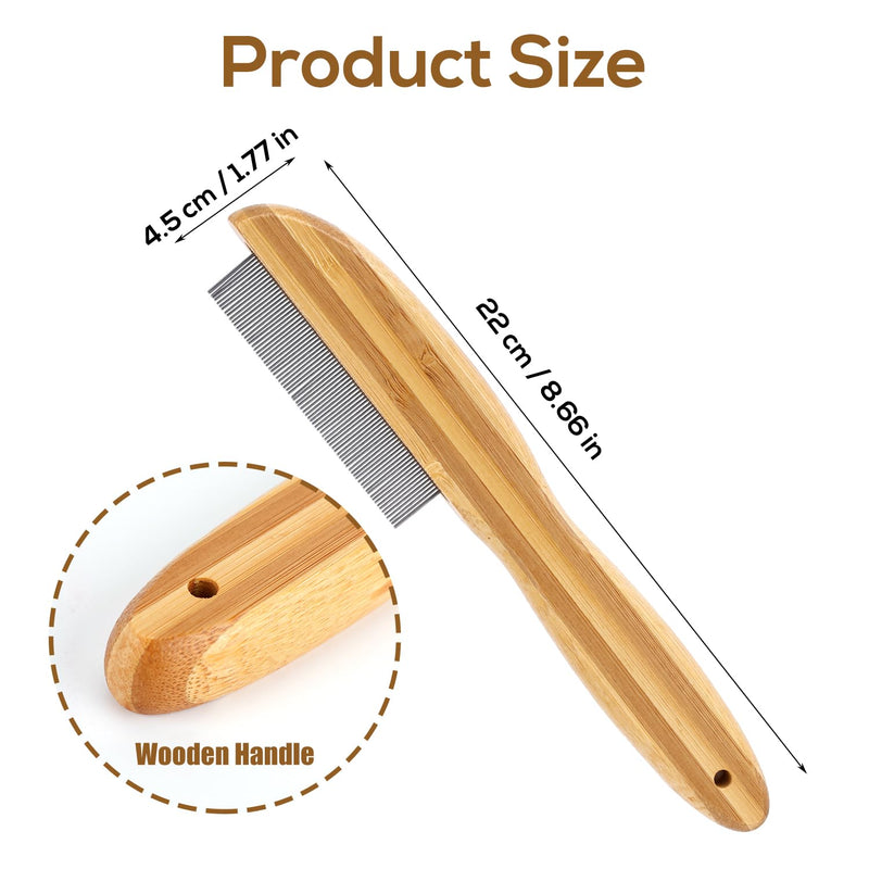 Wooden handle dandruff comb, extra fine tooth comb with metal pick, multifunctional flea comb, lice comb, care comb for children, adults, dogs, cats - BeesActive Australia