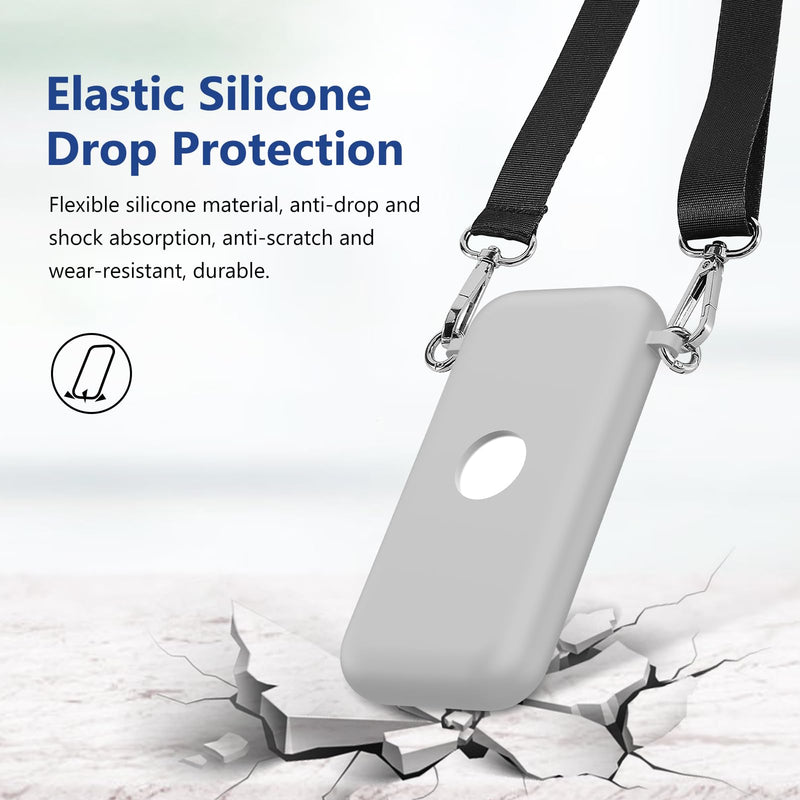 Compatible with Apple Vision Pro Battery Case, Silicone Protective Case with A Lanyard for Apple Vision Pro Battery, Soft Case + Lanyard for Apple Vision Pro Battery Accessories (Gray) Gray - BeesActive Australia