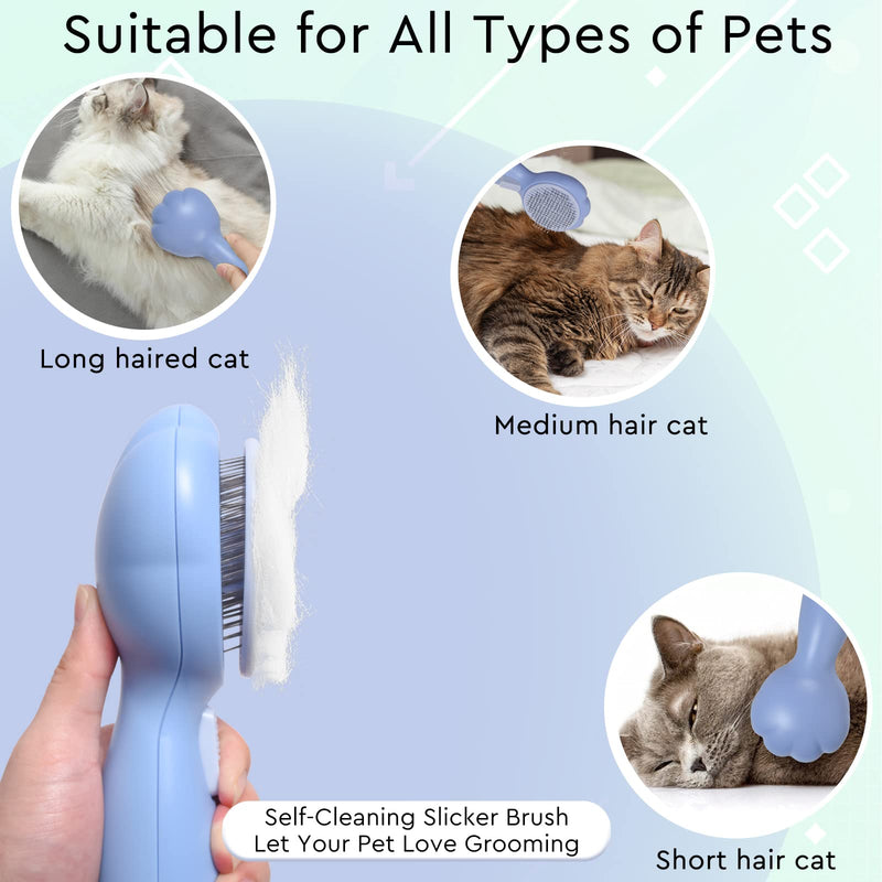 GJEASE Cat Grooming Glove Brush,Self-Cleaning Slicker Pet Brush for Short and Long Haired pats,Dog Bath Brush for Shedding and Grooming,Removes Loose Hair and Tangles,Promote Circulation Sunflower - BeesActive Australia