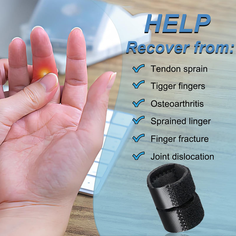 5Pcs Thumb Splints, Trigger Finger Splint, Finger Brace for Arthritis, Straightening, Broken, Finger Support Fits Thumb - Middle - Ring - Index - Pinky Fingers Black - BeesActive Australia