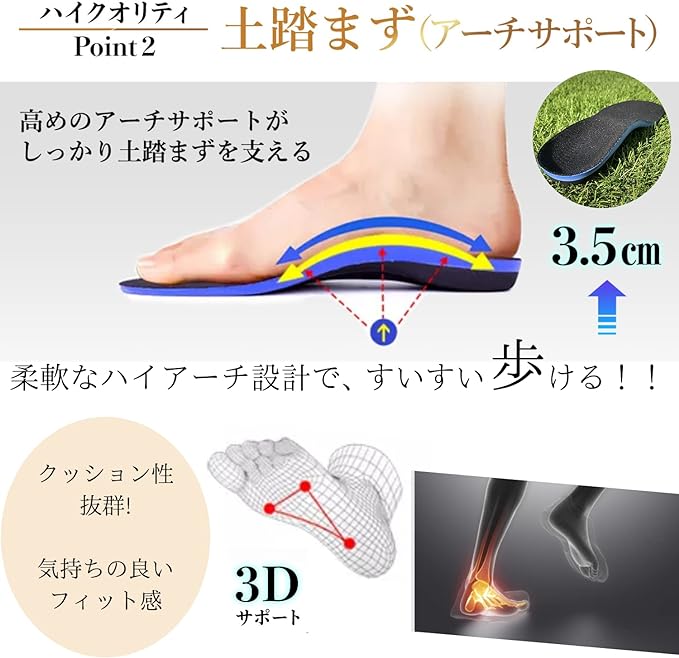 Rela Kino Insole, Shock Absorption, Arch Support, Arch Support, Footbed, Men's, Women's, - BeesActive Australia