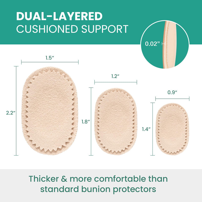 Welnove Bunion Pads to Wear with Shoes - 27 Pcs Moleskin for Feet - Water-Resistant - Bunion Pain Relief Cushions for All-Day Comfort & Protection (Multi-Size)