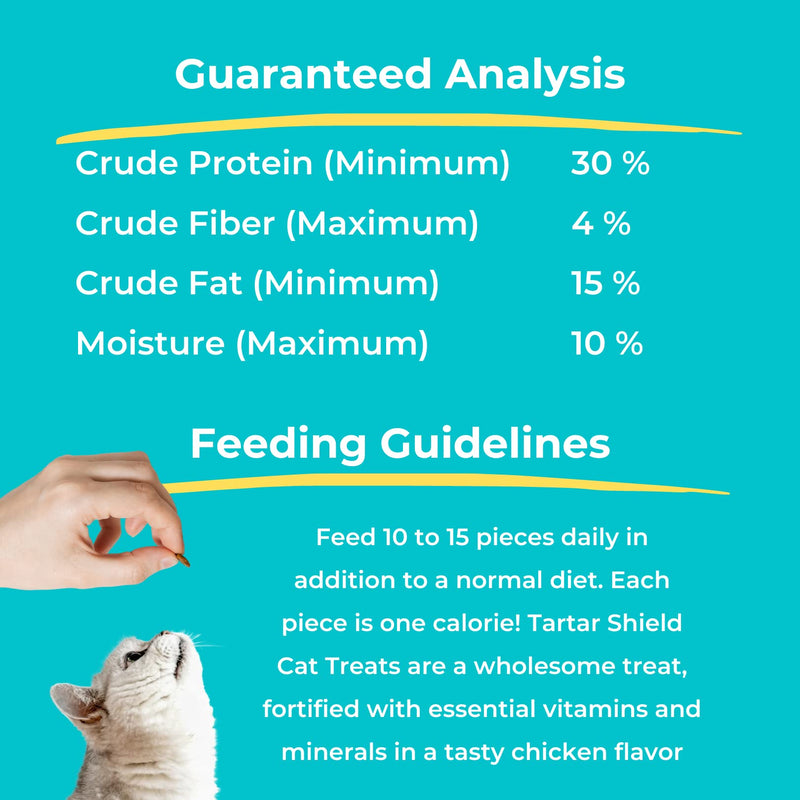 Tartar Shield Cat Treats | Daily Dental Treats | Cleans Teeth & Gums Fresh Breath Natural Oral Health Support | Wholesome & All-Natural Bites | USA Made | Tasty Chicken Flavor - BeesActive Australia