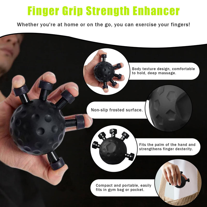 2 Pack Finger Grip Strengthener, Finger Strengthener, Finger Strength Trainer, Adjustable Hand Grip Strengthener, Grip Strength Trainer Ball