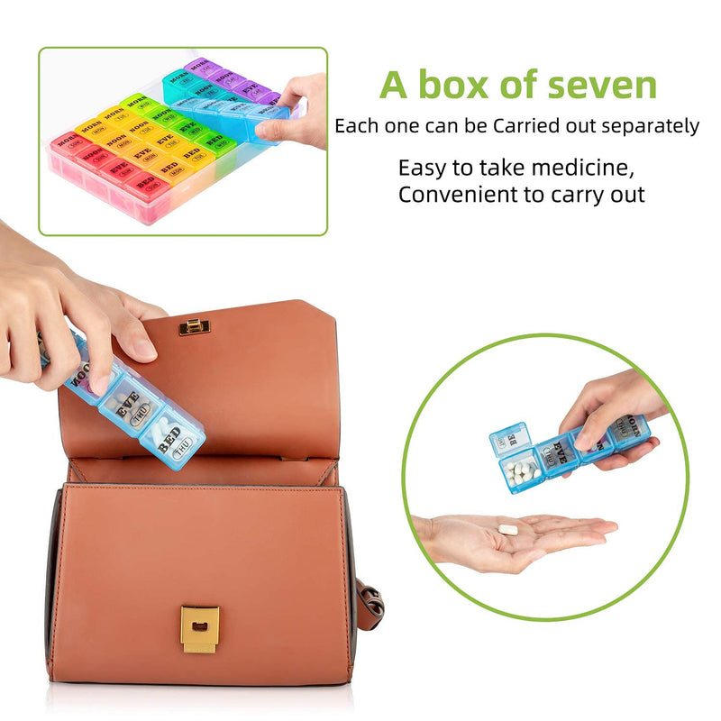 XL Large Weekly Pill Organizer 4 Times a Day, 7-Day Pill Boxes AM PM, Big Compartments Pill Case, Monthly Medication Organizer 28 Days Dispenser for Fish Oils, Vitamin Holder Supplement White - BeesActive Australia