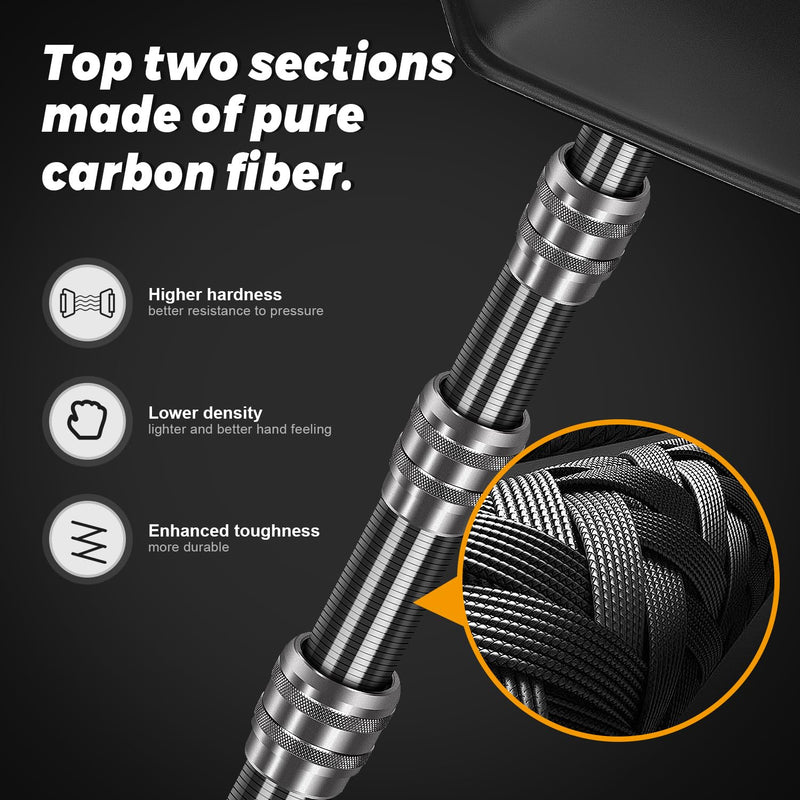 Carbon Fiber Golf Travel Bag Support Pole - Anti-Extrusion Cover and Lightweight Travel Golf Bag Support Rod, Stiff Arm for Golf Travel Bag black