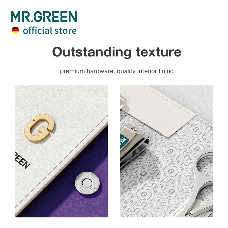 MR.GREEN Colorful Manicure Set Practical Pedicure Kits Nail Clippers Personal Care Tools Facial Hair Scissors with Fashion Case (Mr-6684 Purple) Mr-6684 Purple - BeesActive Australia