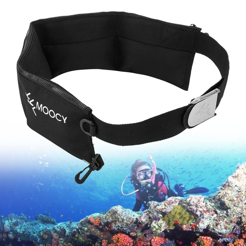 4 Pocket Zippered Scuba Weight Belt-Diving Weight Belt with Release Buckle-fit for Waist 30" to 50" Black