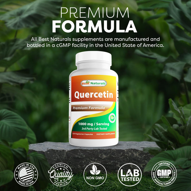 Best Naturals Quercetin 1000 mg/Serving 120 Veggie Capsules (120 Count (Pack of 3))
