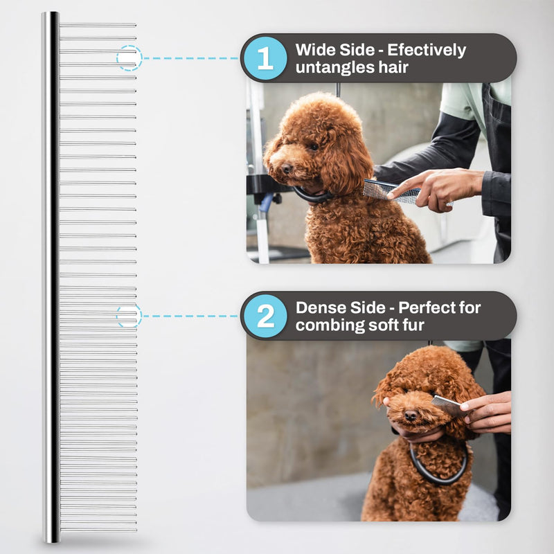 Doodle Comb For Grooming, Metal Dog Comb for Goldendoodle - Metal Comb For Dogs Doodles - Dog Comb for Goldendoodles, Poodle Comb, Finishing Comb - Grooming Comb For Doodles - BeesActive Australia