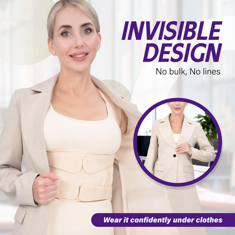 Back Brace Posture Corrector for Women & Men, Adjustable Full Back Support, Shoulder Straightener for Upper & Lower Back Pain Relief-Scoliosis, Hunchback, Waist Trainer (Medium, Beige) Medium - BeesActive Australia
