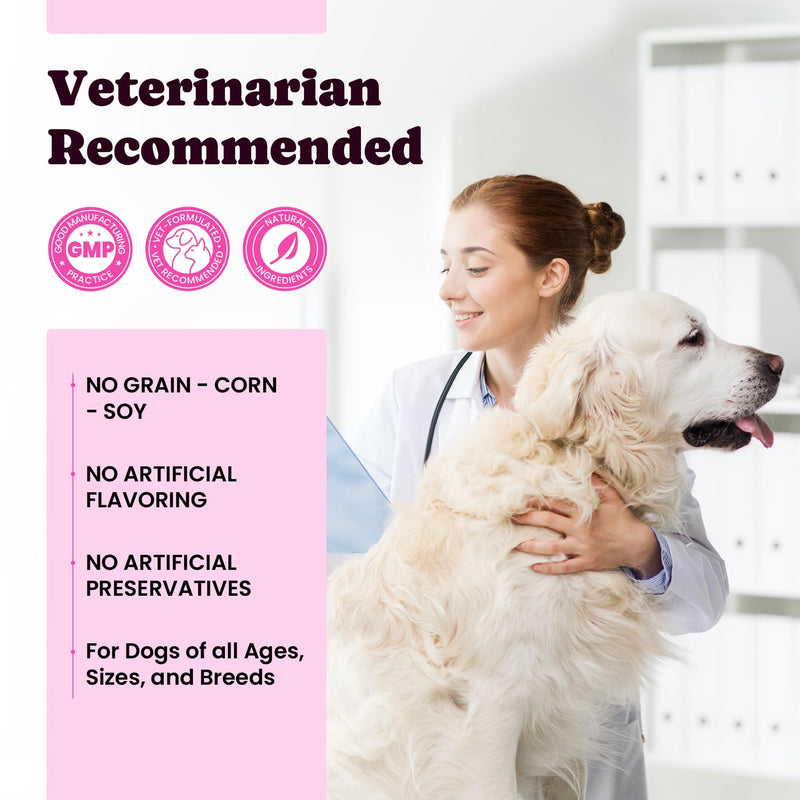 Premium Collagen for Dogs & Cats – 5 Types of Grass-Fed Collagen (I, II, III, V & X), Fast Allergy & Itch Relief Dog Colágeno with MSM, Biotin & Hyaluronic Acid – Supports Healthy Skin & Joints –120ml Bacon