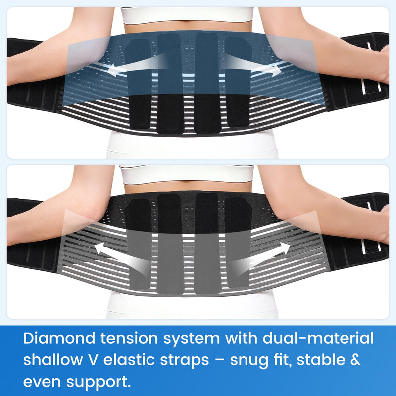 VELPEAU One-Piece Molding Lumbar Support Brace for Back Pain, Sciatica, Scoliosis, Herniated Disc - Adjustable Straps, Highly Breathable Fabric - For Men & Women - Fits 44-52″ Waist (Comfort Version, X-Large) - BeesActive Australia