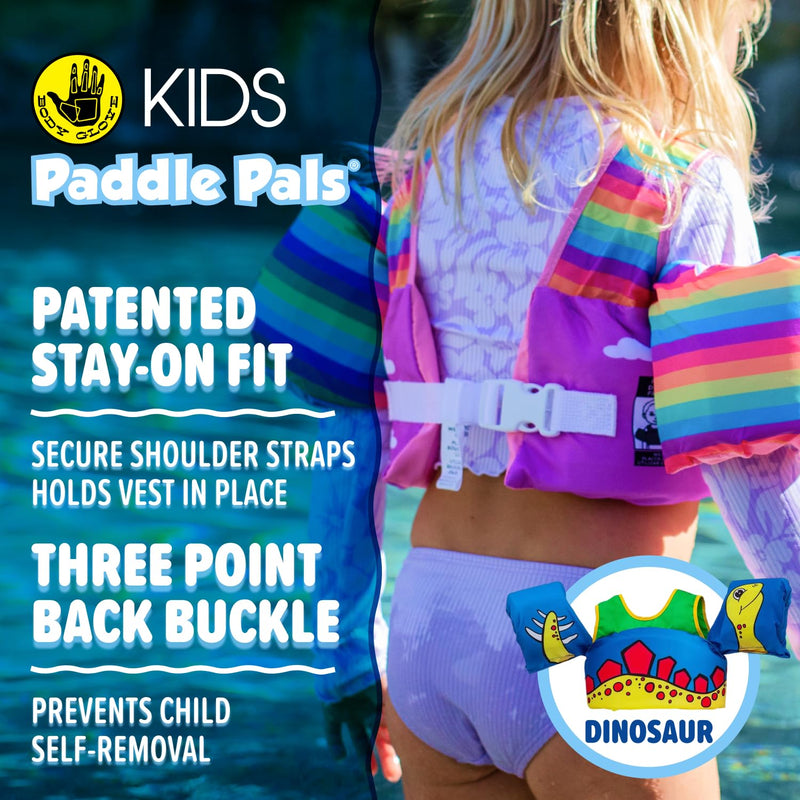 Body Glove Paddle Pals Learn to Swim Coast Guard Approved Kids Life Jacket PFD Dinosaur One Size 33-55 - BeesActive Australia