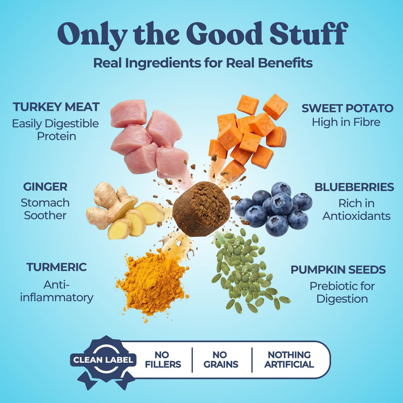 healthybud Turkey Dog Probiotic Chews - Gut Health Support - Prebiotic, Fiber & Vitamin, Puppy Liver Bites for Sensitive Stomach, Dog Stool Hardener (4.6oz per Pack 2-Pack) 4.6oz 2-Pack