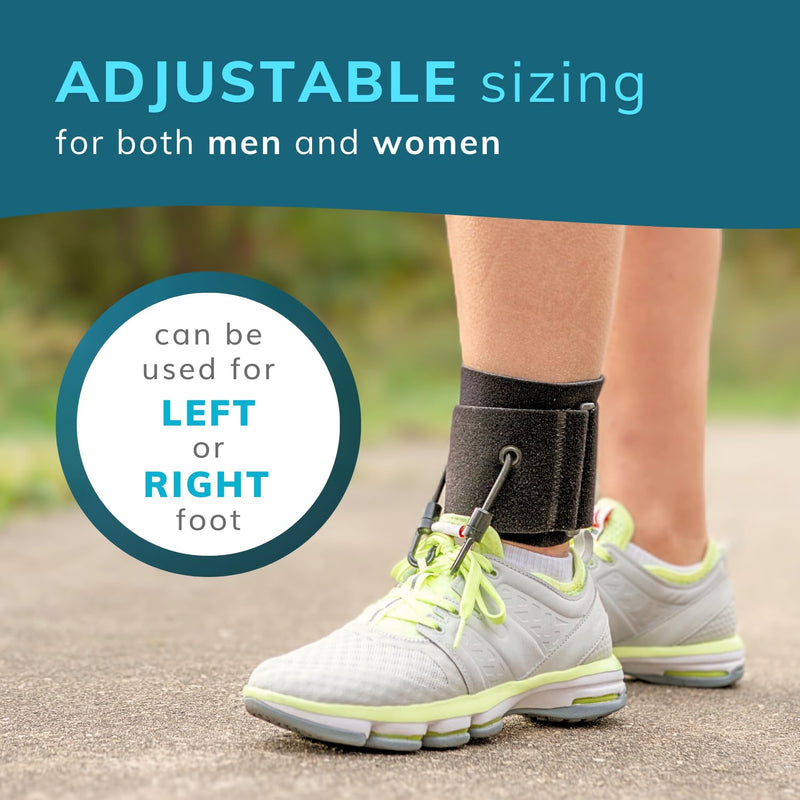 BraceAbility AFO Foot Drop Brace - Adjustable Soft Ankle Foot Orthosis Drop Foot Brace for Men and Women, Walking with Shoes, Toe Lifter Support, Dorsiflexion Assist Brace Fits Left or Right (L/XL) L/XL