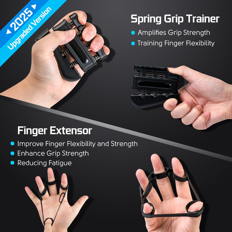 Grip Strength Tester Hand Dynamometer - Grip Strength Trainer Electronic Hand Gripper Strengthener Wrist Exerciser Meter Digital Training Gauge 265 Lbs / 120 Kgs for Sport School Home Use Black