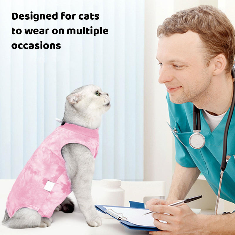 Mezrkuwr Cat Bodysuit After Surgery Castration for Cats Clothes Soft One-Piece Kitten Spay Collar Alternative Surgery Recovery Suits for Cats (M) M - BeesActive Australia