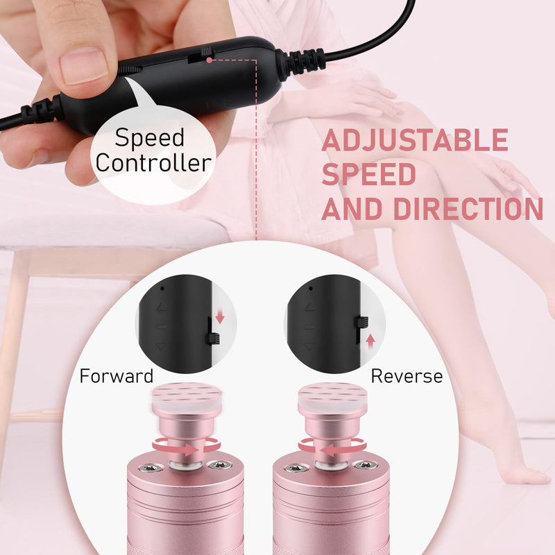 Kredioo Electric Foot Callus Remover 5 Nano Glass German Technology Nail File Grinding Sanding Heads Pedicure Tools for Feet Sensitive Skin Safe Adjust Speed R/F Direction Remove Calluses -Purple Purple - BeesActive Australia
