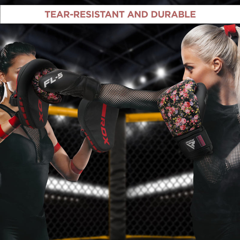 RDX Women Boxing Gloves for Training Muay Thai Maya Hide Leather Ladies Mitts, Kickboxing, Sparring Glove for Punch Bag, Focus Pads and Double End Ball Punching White 10OZ - BeesActive Australia