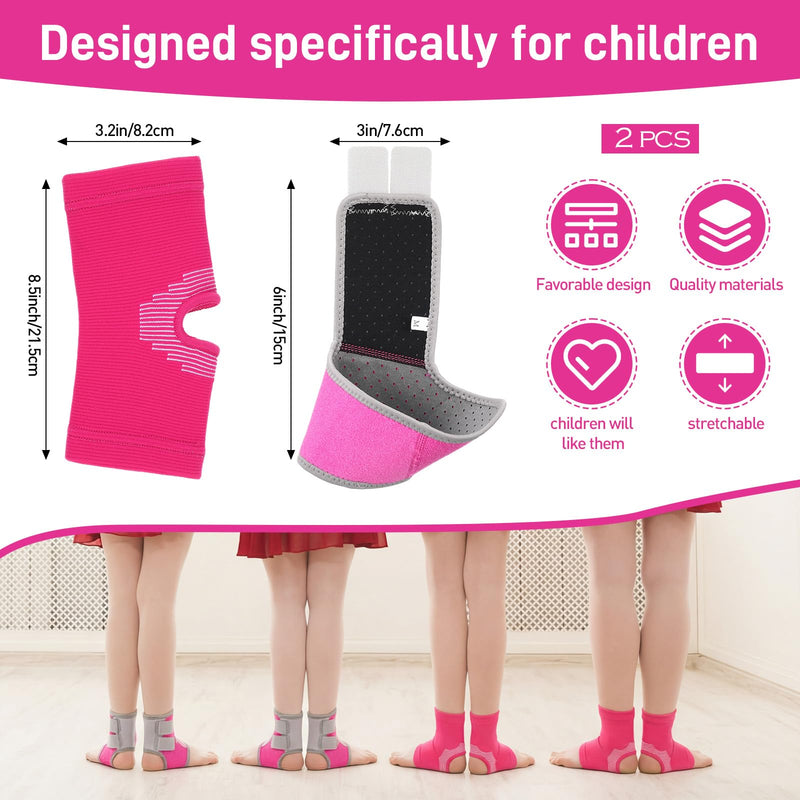 Tarpop 2 Pairs Kids Ankle Brace Set Foot Ankle Support Kids Ankles Sleeve Compression Socks Knitted Fitness Stabilizer Wrap Protector Knitted Child Sleeve Support for Injury Prevention Jogging Running - BeesActive Australia