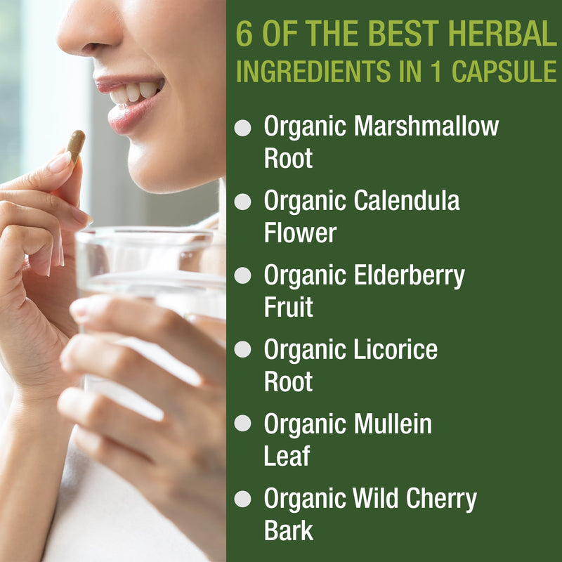 USDA Organic Lung Detox For Smokers And Non Smokers with 6 Top Ingredients. Mullein Leaf, Marshmallow Root, Calendula. Lungs Cleanse For Better Respiratory Health. Lung Support Capsules Supplement - BeesActive Australia
