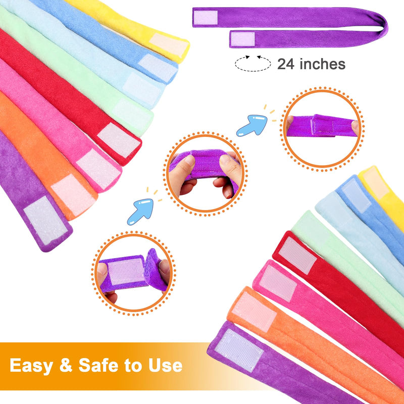 Chew Necklace for Sensory Kids, 8 Pack Terry Cloth Teething Chewy Necklaces for Boys Girls to Chewing, Absorbent Fabric Bands Sensory Products for Chewers with Autism, ADHD, SPD, fidgeting, Anxiety Rainbow - BeesActive Australia