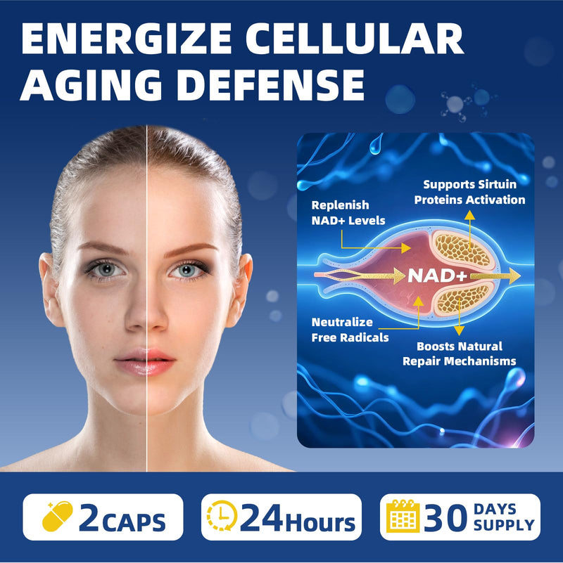 GREENPEOPLE Liposomal NAD Supplement for Women - NAD+ Supplement Nicotinamide Riboside w/Resveratrol, Quercetin & Liposomal Vitamin C for Skin - 60 CT 60 Count (Pack of 1)
