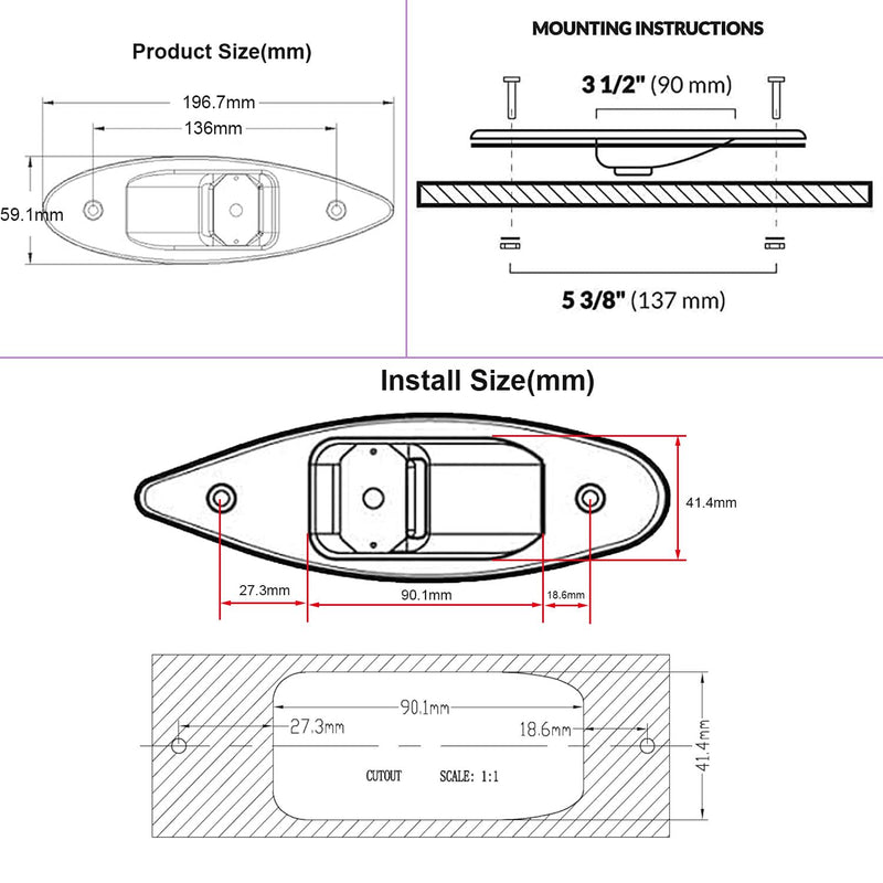 Marine 12V LED Shark Eye Navigation Lights, Waterproof, Boat Sides Teardrop Navigation Light, Yacht Bow Light Flush Mount, Pontoon Bright Signal Warning Lamps DC, Stainless, Red&Green 1 Pair