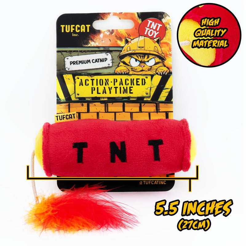 Cat Toys TNT, Cat Toys for Indoor Cats, Kitten Toys, Catnip Toys for Cats of All Breeds with Dangle Feathers and Jingle Sound - Kicking, Biting, Chewing 1-Pack - BeesActive Australia
