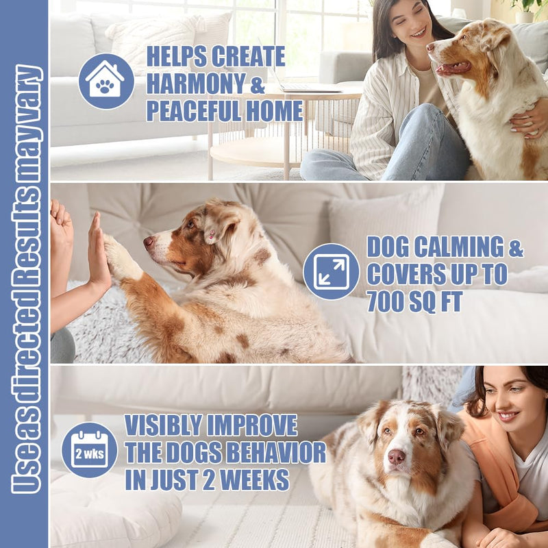 OSDUE Dog Calming Plug In, 4-in-1 Dog Calming Plug In Pheromone Diffuser with 1 Diffuser + 3 Refills, Helps Relaxation, Anxiety Relief & Stress Relief, 90 Day 1 Diffuser + 3 Refill