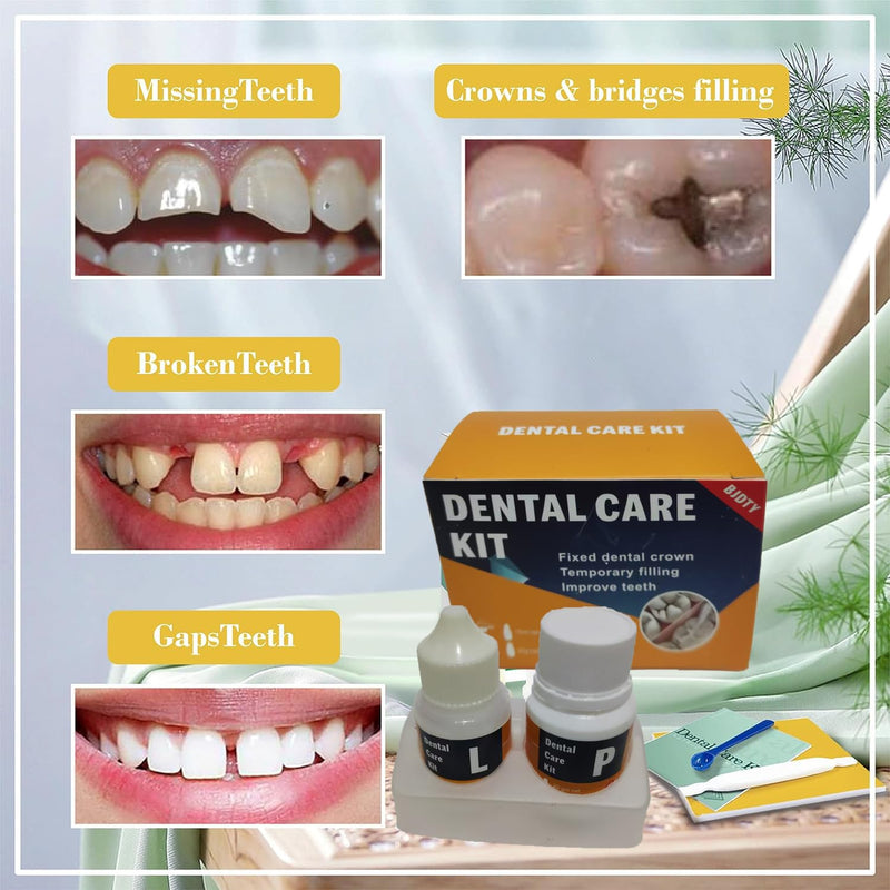 Dental Dental Restoration kit Zinc Oxide Eugenol Cement, Temporary Fixed Crown and Bridge, Tooth Repair Set,Care kit,