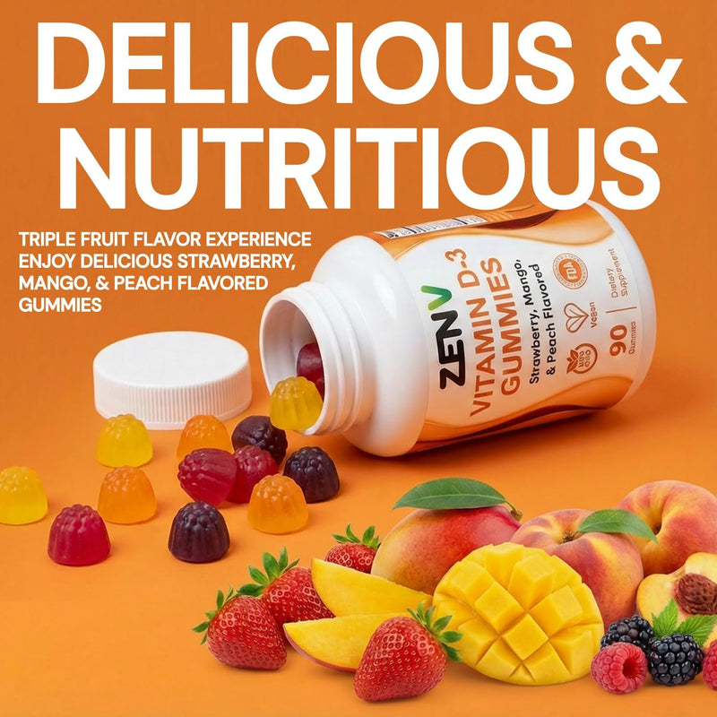 ZENV Family Wellness & Immune Support Bundle: Adult Multivitamin & Kids Multivitamin Gummies, Vitamin D3 Gummies | 90-Day Supply for All Ages