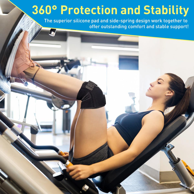 HUEGLO Plus Size Knee Brace for Women and Men Knee Pain Relief,Adjustable Patellar Tendon Support Strap Extra Large Knee Brace with Side Stabilizers for Meniscus Tear,Sports,XXX-Large XXX-Large - BeesActive Australia