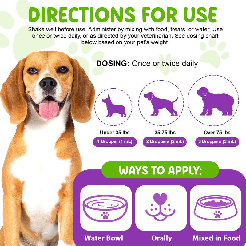 Dog Multivitamin - Strengthening Immune System & Supporting Bones and Joints｜Supplements & Vitamins for Dogs Supporting the urinary tract｜Dog Multivitamins and Minerals Caring for Skin & Coat - 60ml