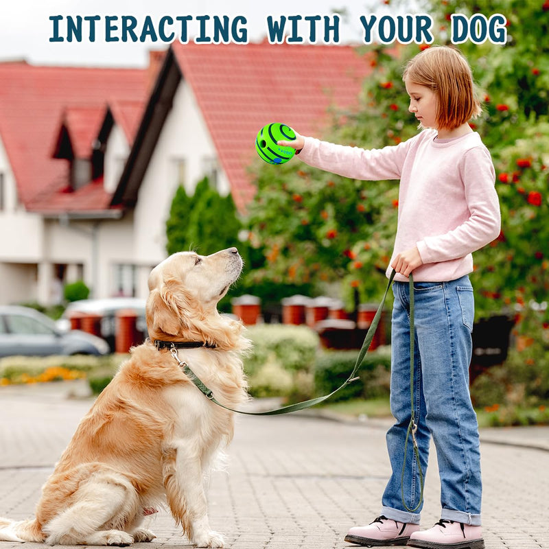HYQ Small Dog Toys Ball, Interactive Dog Toys Ball, Squeaky Dog Toys for Small Medium Large Dogs, Puppy Ball Dog Toys to Keep Them Busy-2.75 inch 2.75 inch Striped Green Ball - BeesActive Australia